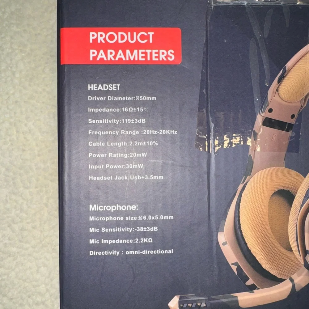 J1 TARGEAL Black Camouflage Gaming Headset